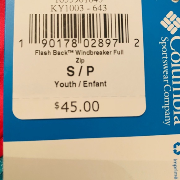 COLUMBIA GIRLS LIGHT WIND BREAKER MULTI COLOR - Picture 5 of 8